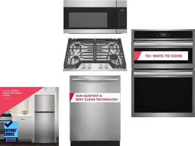 5 Piece Package Includes Refrigerator, Cooktop, Wall Oven, Microwave And Dishwasher