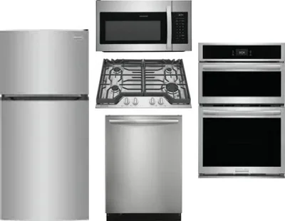 5 Piece Package Includes Refrigerator, Cooktop, Wall Oven, Microwave And Dishwasher