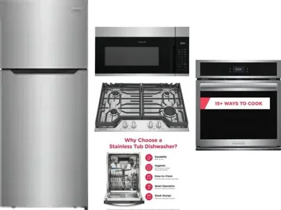 5 Piece Package Includes Refrigerator, Cooktop, Wall Oven, Microwave And Dishwasher