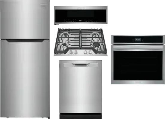 5 Piece Package Includes Refrigerator, Cooktop, Wall Oven, Microwave And Dishwasher