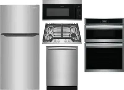 5 Piece Package Includes Refrigerator, Cooktop, Wall Oven, Microwave And Dishwasher
