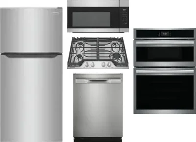 5 Piece Package Includes Refrigerator, Cooktop, Wall Oven, Microwave And Dishwasher