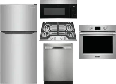 5 Piece Package Includes Refrigerator, Cooktop, Wall Oven, Microwave And Dishwasher