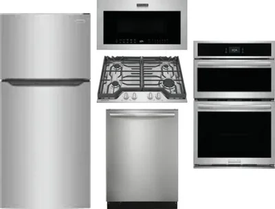 5 Piece Package Includes Refrigerator, Cooktop, Wall Oven, Microwave And Dishwasher