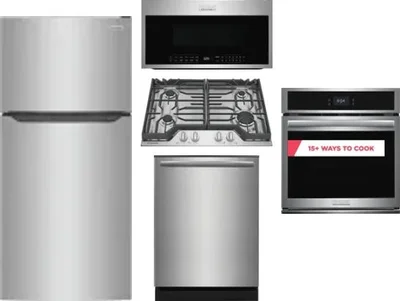 5 Piece Package Includes Refrigerator, Cooktop, Wall Oven, Microwave And Dishwasher