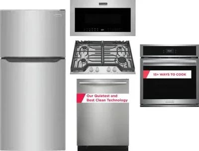 5 Piece Package Includes Refrigerator, Cooktop, Wall Oven, Microwave And Dishwasher