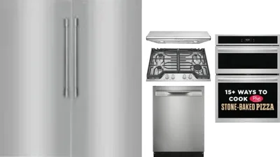 6 Piece Package Includes Refrigerator, Freezer, Cooktop, Wall Oven, Hood And Dishwasher