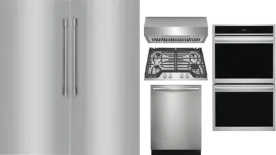 6 Piece Package Includes Refrigerator, Freezer, Cooktop, Wall Oven, Hood And Dishwasher