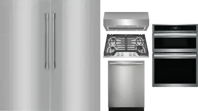 6 Piece Package Includes Refrigerator, Freezer, Cooktop, Wall Oven, Hood And Dishwasher