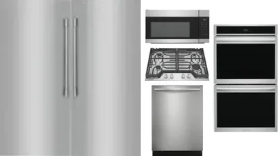 6 Piece Package Includes Refrigerator, Freezer, Cooktop, Wall Oven, Microwave And Dishwasher