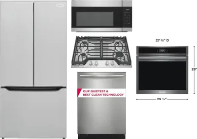 5 Piece Package Includes Refrigerator, Cooktop, Wall Oven, Microwave And Dishwasher
