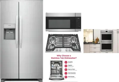 5 Piece Package Includes Refrigerator, Cooktop, Wall Oven, Microwave And Dishwasher