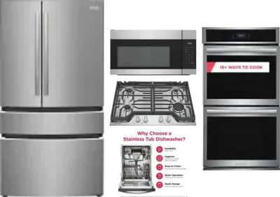 5 Piece Package Includes Refrigerator, Cooktop, Wall Oven, Microwave And Dishwasher