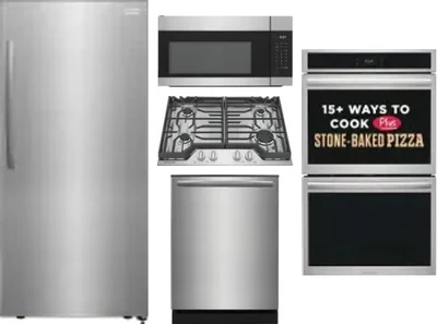 5 Piece Package Includes Refrigerator, Cooktop, Wall Oven, Microwave And Dishwasher