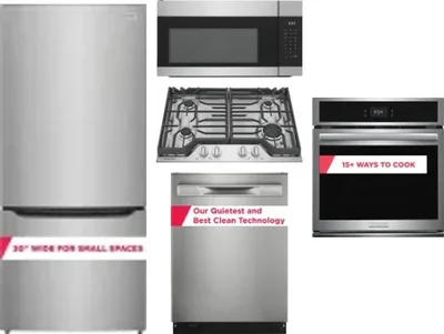 5 Piece Package Includes Refrigerator, Cooktop, Wall Oven, Microwave And Dishwasher