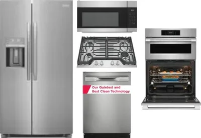 5 Piece Package Includes Refrigerator, Cooktop, Wall Oven, Microwave And Dishwasher