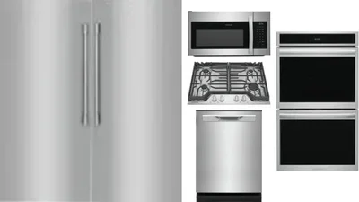 6 Piece Package Includes Refrigerator, Freezer, Cooktop, Wall Oven, Microwave And Dishwasher
