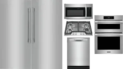 6 Piece Package Includes Refrigerator, Freezer, Cooktop, Wall Oven, Microwave And Dishwasher