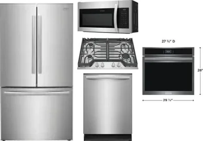 5 Piece Package Includes Refrigerator, Cooktop, Wall Oven, Microwave And Dishwasher