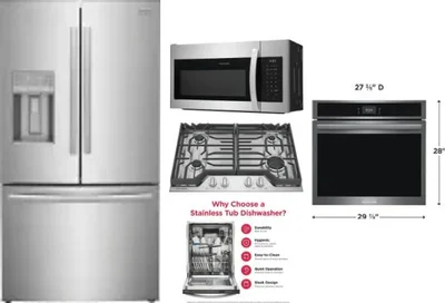 5 Piece Package Includes Refrigerator, Cooktop, Wall Oven, Microwave And Dishwasher