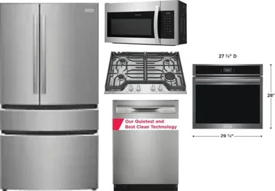 5 Piece Package Includes Refrigerator, Cooktop, Wall Oven, Microwave And Dishwasher