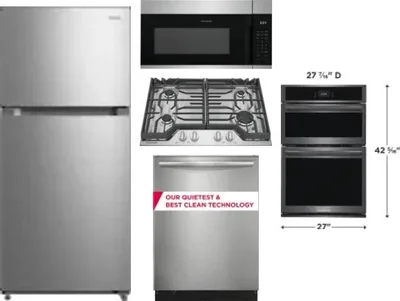 5 Piece Package Includes Refrigerator, Cooktop, Wall Oven, Microwave And Dishwasher