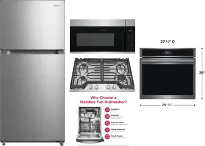 5 Piece Package Includes Refrigerator, Cooktop, Wall Oven, Microwave And Dishwasher