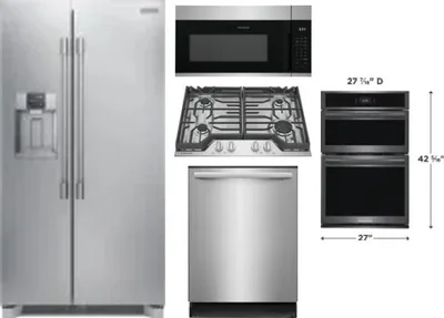 5 Piece Package Includes Refrigerator, Cooktop, Wall Oven, Microwave And Dishwasher