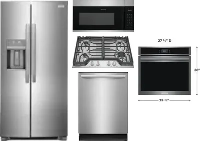 5 Piece Package Includes Refrigerator, Cooktop, Wall Oven, Microwave And Dishwasher