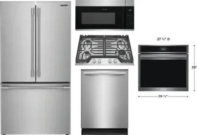 5 Piece Package Includes Refrigerator, Cooktop, Wall Oven, Microwave And Dishwasher