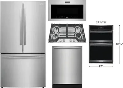 5 Piece Package Includes Refrigerator, Cooktop, Wall Oven, Microwave And Dishwasher