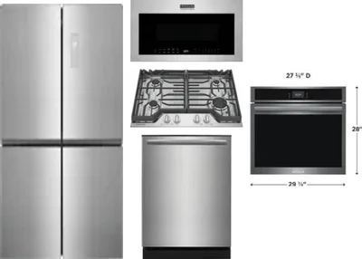 5 Piece Package Includes Refrigerator, Cooktop, Wall Oven, Microwave And Dishwasher