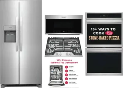 5 Piece Package Includes Refrigerator, Cooktop, Wall Oven, Microwave And Dishwasher