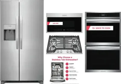 5 Piece Package Includes Refrigerator, Cooktop, Wall Oven, Microwave And Dishwasher