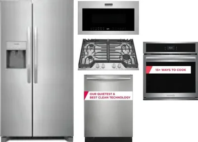 5 Piece Package Includes Refrigerator, Cooktop, Wall Oven, Microwave And Dishwasher