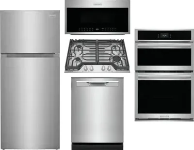 5 Piece Package Includes Refrigerator, Cooktop, Wall Oven, Microwave And Dishwasher