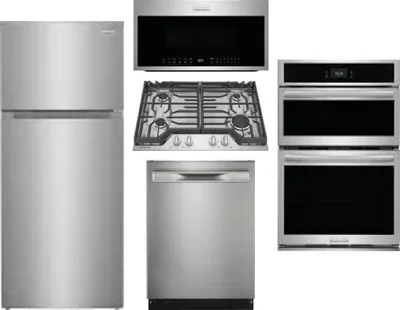 5 Piece Package Includes Refrigerator, Cooktop, Wall Oven, Microwave And Dishwasher