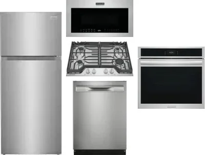 5 Piece Package Includes Refrigerator, Cooktop, Wall Oven, Microwave And Dishwasher
