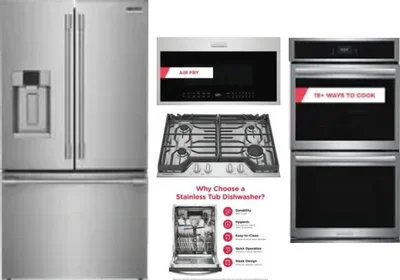 5 Piece Package Includes Refrigerator, Cooktop, Wall Oven, Microwave And Dishwasher