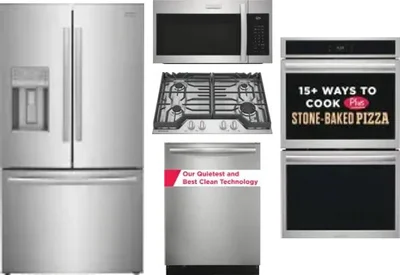 5 Piece Package Includes Refrigerator, Cooktop, Wall Oven, Microwave And Dishwasher