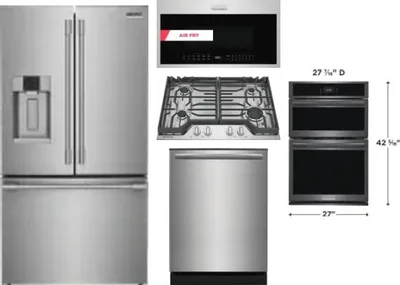 5 Piece Package Includes Refrigerator, Cooktop, Wall Oven, Microwave And Dishwasher