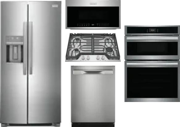 5 Piece Package Includes Refrigerator, Cooktop, Wall Oven, Microwave And Dishwasher