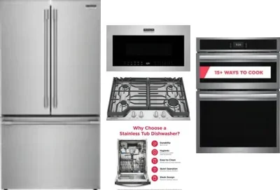 5 Piece Package Includes Refrigerator, Cooktop, Wall Oven, Microwave And Dishwasher