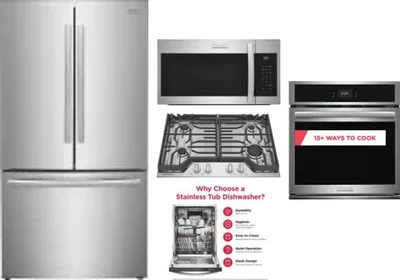 5 Piece Package Includes Refrigerator, Cooktop, Wall Oven, Microwave And Dishwasher