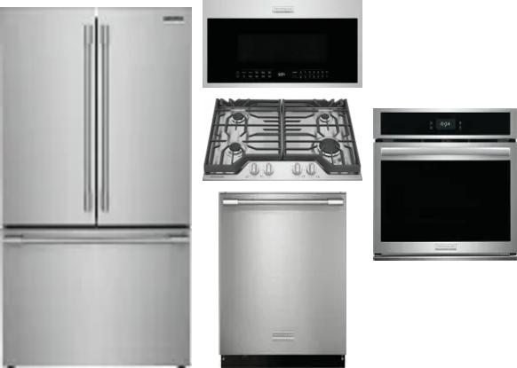 5 Piece Package Includes Refrigerator, Cooktop, Wall Oven, Microwave And Dishwasher