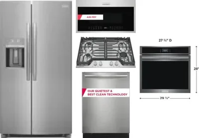 5 Piece Package Includes Refrigerator, Cooktop, Wall Oven, Microwave And Dishwasher