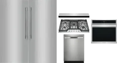 6 Piece Package Includes Refrigerator, Freezer, Cooktop, Wall Oven, Hood And Dishwasher