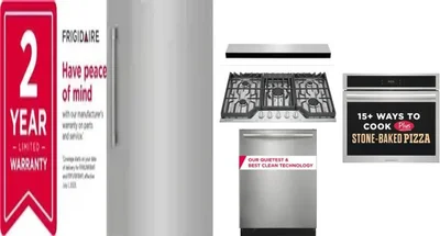 6 Piece Package Includes Refrigerator, Freezer, Cooktop, Wall Oven, Hood And Dishwasher