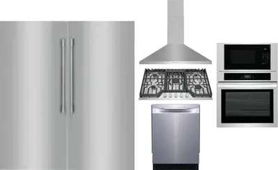 6 Piece Package Includes Refrigerator, Freezer, Cooktop, Wall Oven, Hood And Dishwasher