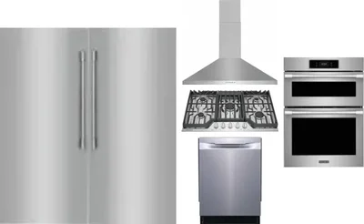 6 Piece Package Includes Refrigerator, Freezer, Cooktop, Wall Oven, Hood And Dishwasher